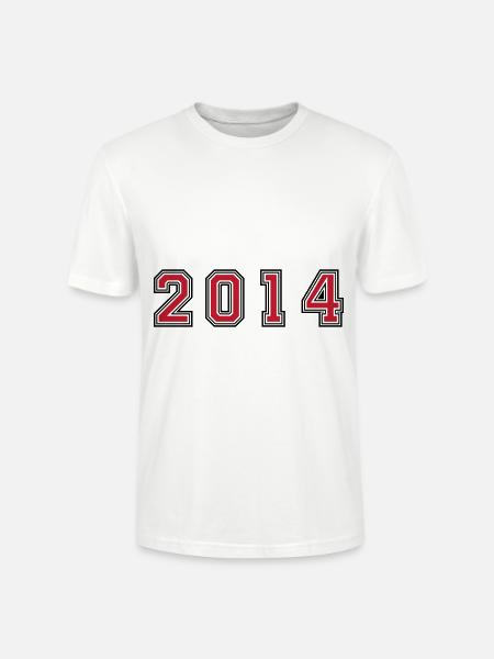 2014 year number - Stanley/Stella CRAFTER Unisex Organic T-Shirt - white