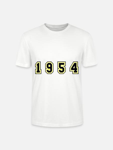 1954 Year Number - Stanley/Stella CRAFTER Unisex Organic T-Shirt - white