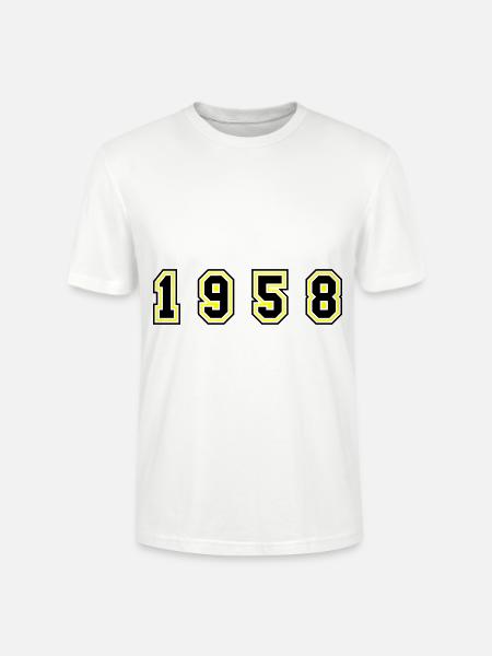 1958 Year Number - Stanley/Stella CRAFTER Unisex Organic T-Shirt - white