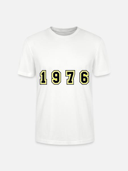 1976 Year Number - Stanley/Stella CRAFTER Unisex Organic T-Shirt - white