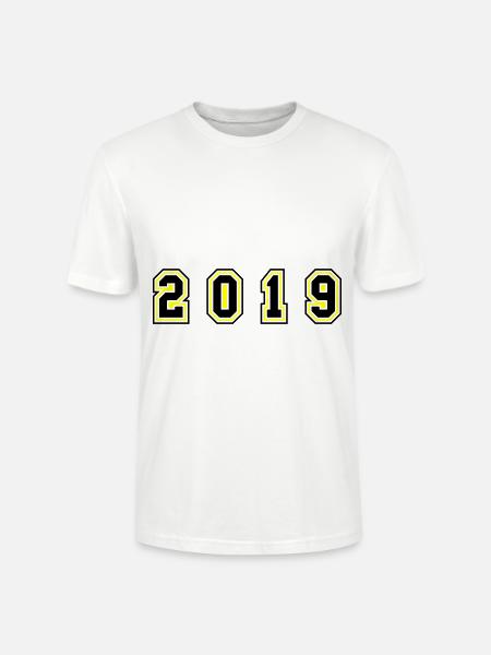 2019 Year Number - Stanley/Stella CRAFTER Unisex Organic T-Shirt - white
