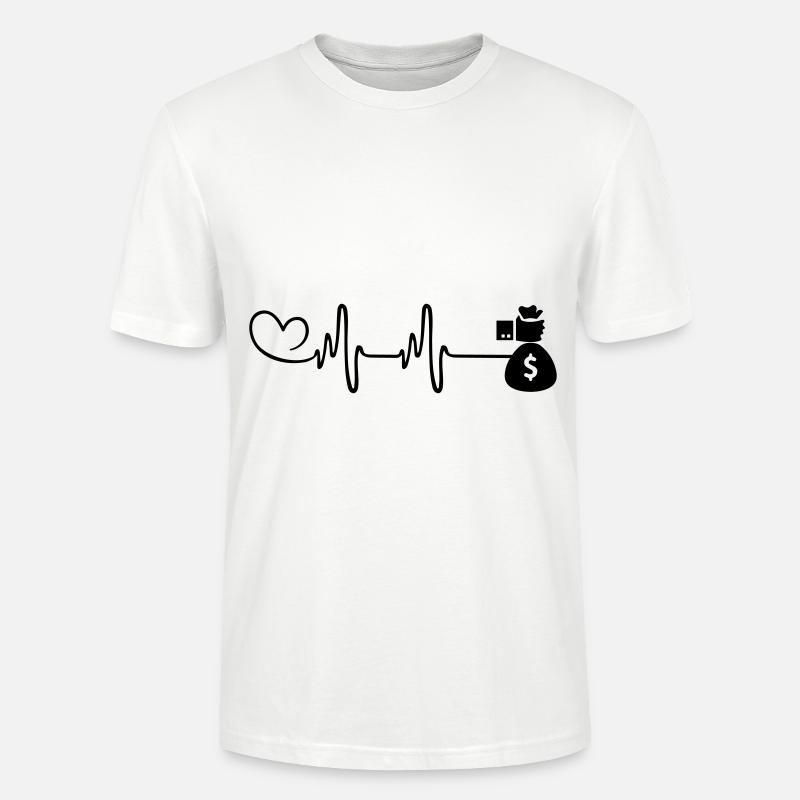 Argent Amour Pulse Cœur - T-shirt bio CRAFTER Stanley Stella Unisexe - blanc