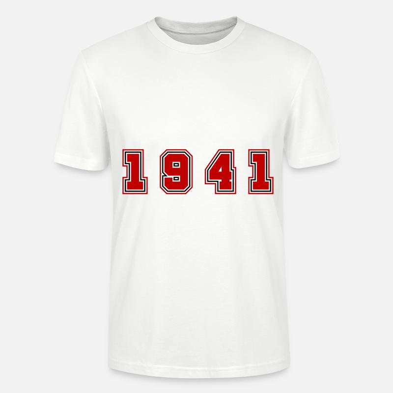 1941 Year Number - Stanley/Stella CRAFTER Unisex Organic T-Shirt - white