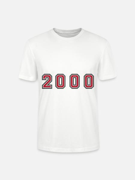 2000 year number - Stanley/Stella CRAFTER Unisex Organic T-Shirt - white