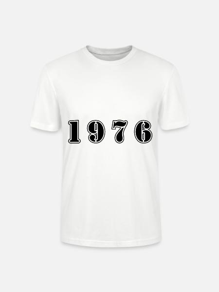 1976 anniversaire - T-shirt bio CRAFTER Stanley Stella Unisexe - blanc