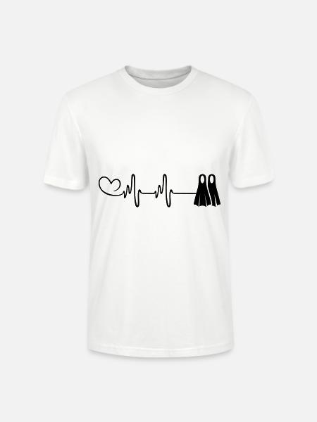 Diving fins pulse heart - Stanley/Stella CRAFTER Unisex Organic T-Shirt - white