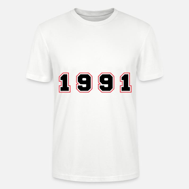Numéro de l’année 1991 - T-shirt bio CRAFTER Stanley Stella Unisexe - blanc