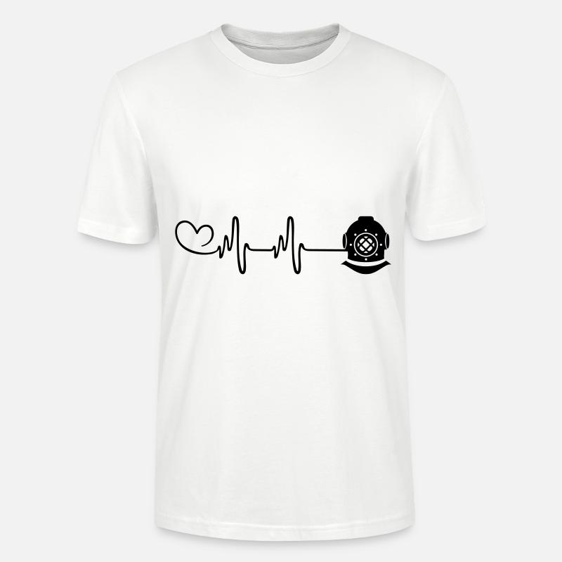 Apnée Plongée Pulse Heart - T-shirt bio CRAFTER Stanley Stella Unisexe - blanc