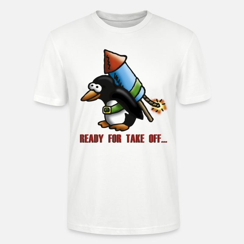 rocket_pinguin_e - T-shirt bio CRAFTER Stanley Stella Unisexe - blanc