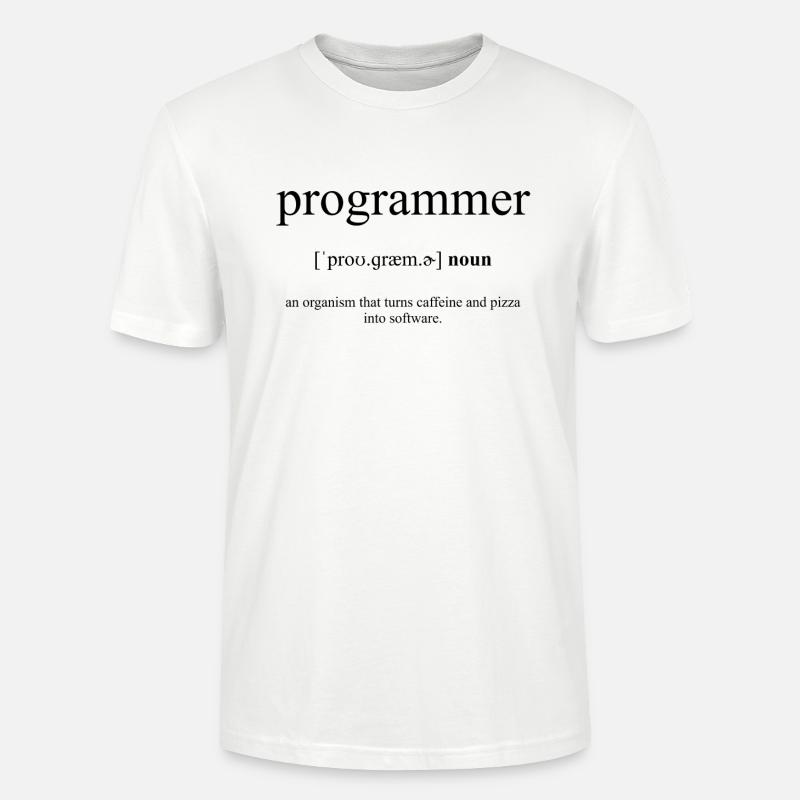 Dictionnaire de définition de programmeur - T-shirt bio CRAFTER Stanley Stella Unisexe - blanc