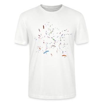 Paragliding Competition Gleitschirm Wettbewerb CP - Stanley/Stella Unisex Bio-T-Shirt CRAFTER - Weiß - Vorne - Alina (178cm) & Michal (187cm)