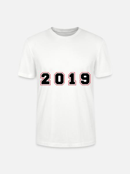 2019 Year Number - Stanley/Stella CRAFTER Unisex Organic T-Shirt - white