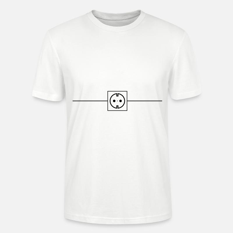 Steckdose Strom Icon Elektriker - Stanley/Stella Unisex Bio-T-Shirt CRAFTER - Weiß