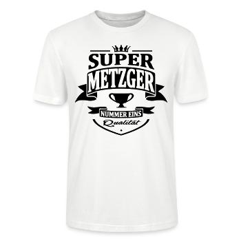metzger nummer eins - Stanley/Stella Unisex Bio-T-Shirt CRAFTER - Weiß - Vorne - Alina (178cm) & Michal (187cm)