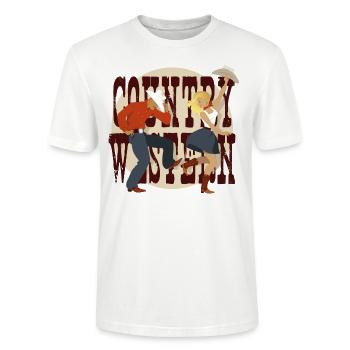 Country Western - Stanley/Stella CRAFTER Unisex Organic T-Shirt - white - Front - Alina (178cm) & Michal (187cm)