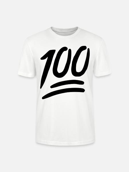 Emoji 100 sketch black - Stanley/Stella CRAFTER Unisex Organic T-Shirt - white