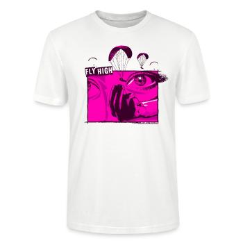Parapente Eyes Fly High magenta - T-shirt bio CRAFTER Stanley Stella Unisexe - blanc - Devant - Alina (178cm) & Michal (187cm)