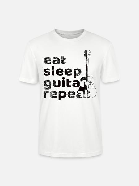 Eat Sleep Guitar Repeat - Stanley/Stella Unisex Bio-T-Shirt CRAFTER - Weiß