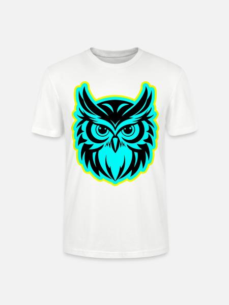 Owl Animal - Stanley/Stella CRAFTER Unisex Organic T-Shirt - white