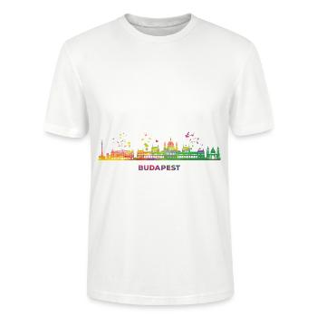 Budapester Skyline Budapest - Stanley/Stella Unisex Bio-T-Shirt CRAFTER - Weiß - Vorne - Alina (178cm) & Michal (187cm)