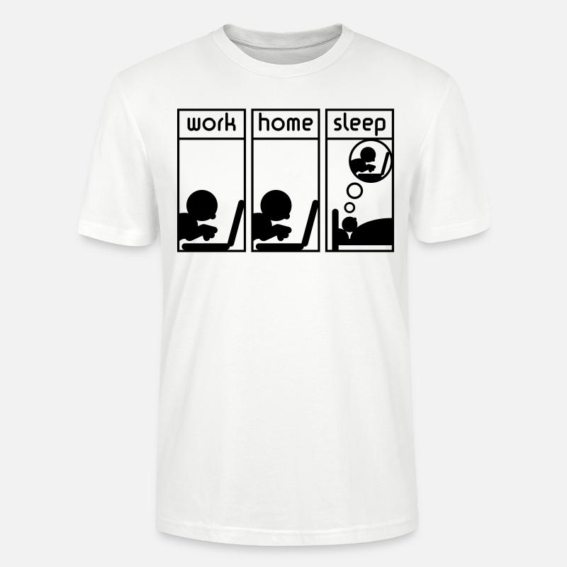 Computerfreak (work - home - sleep) - Stanley/Stella Unisex Bio-T-Shirt CRAFTER - Weiß