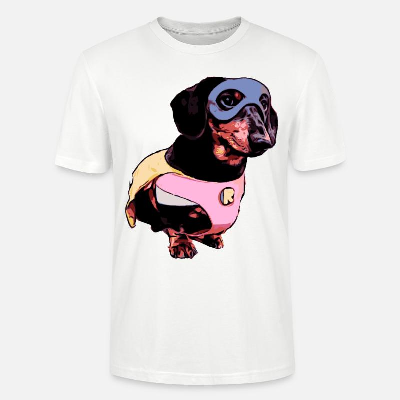 Dackel Superheld - Stanley/Stella Unisex Bio-T-Shirt CRAFTER - Weiß