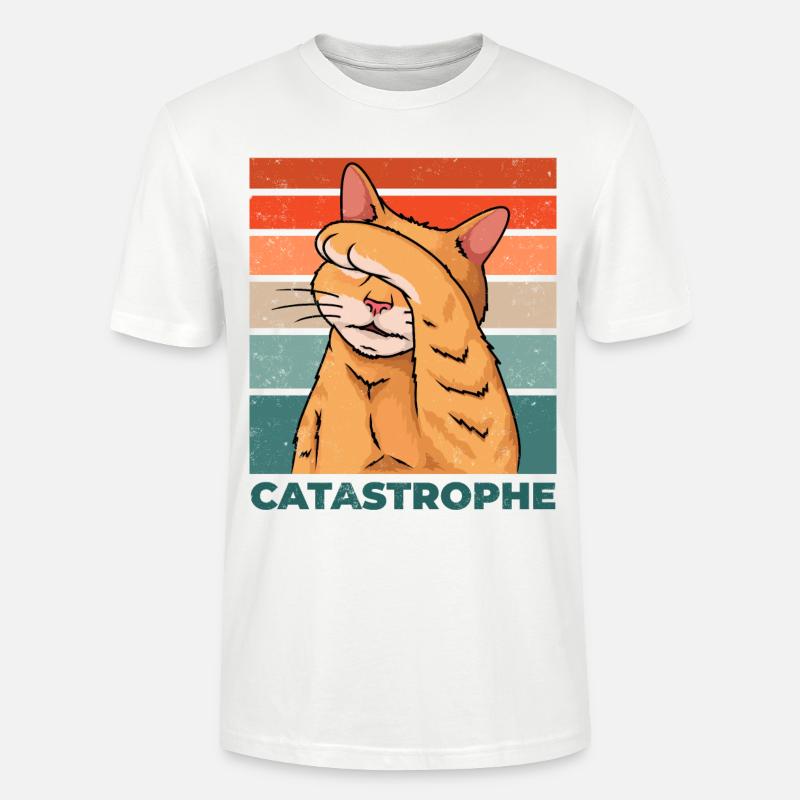 Cat Katastrofe Katastrofe Funny Siger - Stanley Stella CRAFTER unisex økologisk-T-shirt - hvid