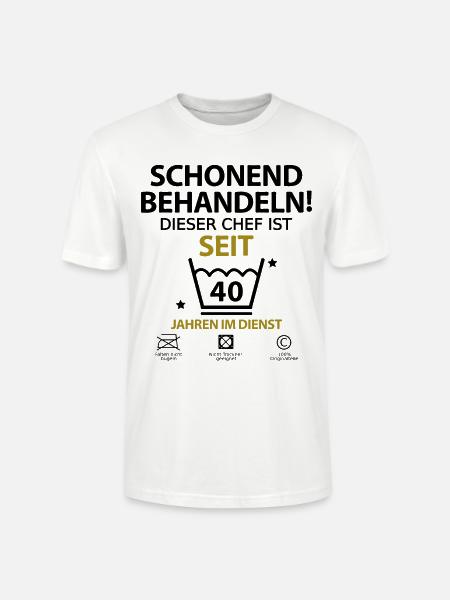 Chef Jubiläum Firmenjubiläum 40 Jahre Jähriges - Stanley/Stella Unisex Bio-T-Shirt CRAFTER - Weiß
