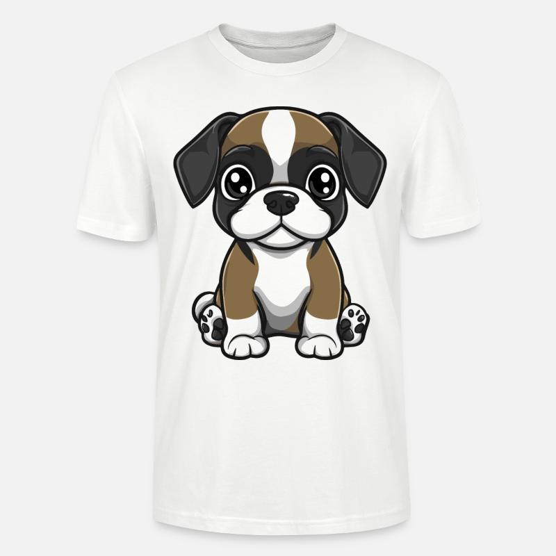 Boxer Chien Bande Dessinée Bébé - T-shirt bio CRAFTER Stanley Stella Unisexe - blanc