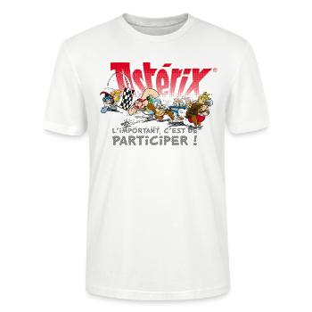 Asterix - Wichtig ist, dass Sie mitmachen! - Stanley/Stella Unisex Bio-T-Shirt CRAFTER - Weiß - Vorne - Alina (178cm) & Michal (187cm)