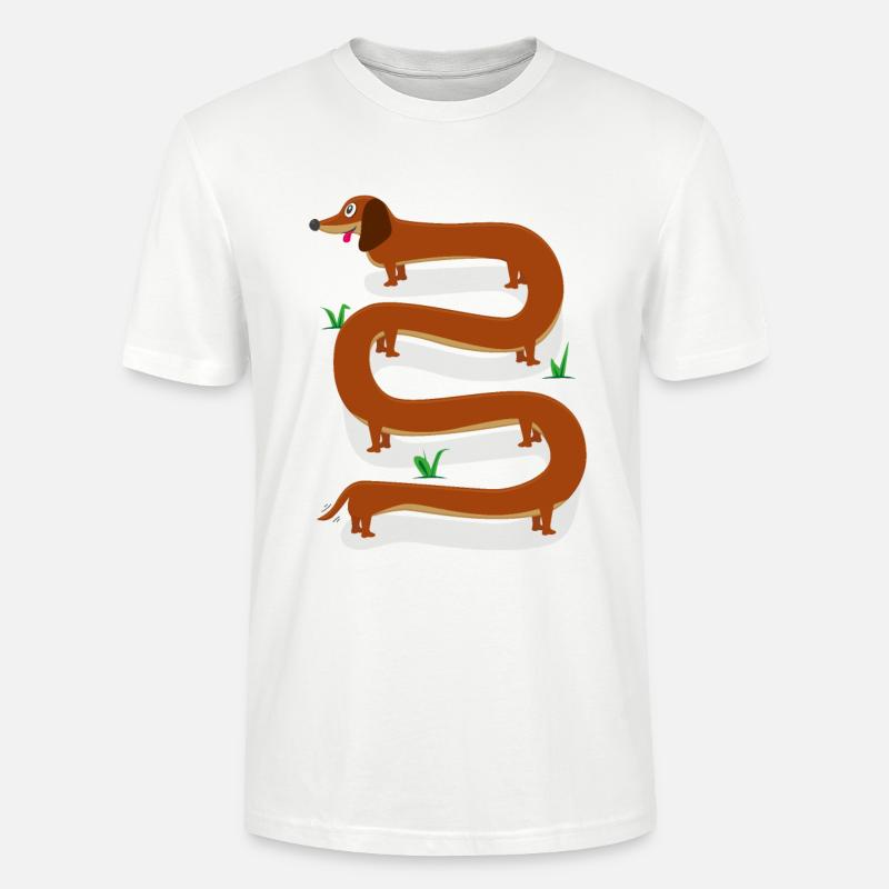 Wursthund lang - Dackel - Stanley/Stella Unisex Bio-T-Shirt CRAFTER - Weiß