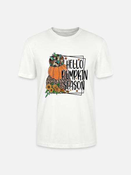 Hallo Kürbissaison - Stanley/Stella Unisex Bio-T-Shirt CRAFTER - Weiß