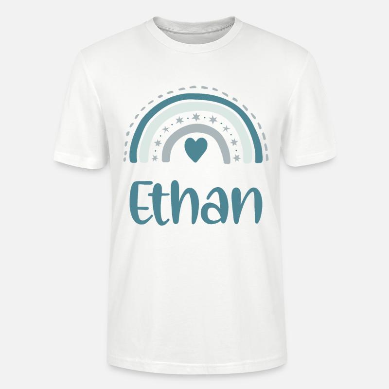 Nom Ethan Arc-en-ciel - T-shirt bio CRAFTER Stanley Stella Unisexe - blanc