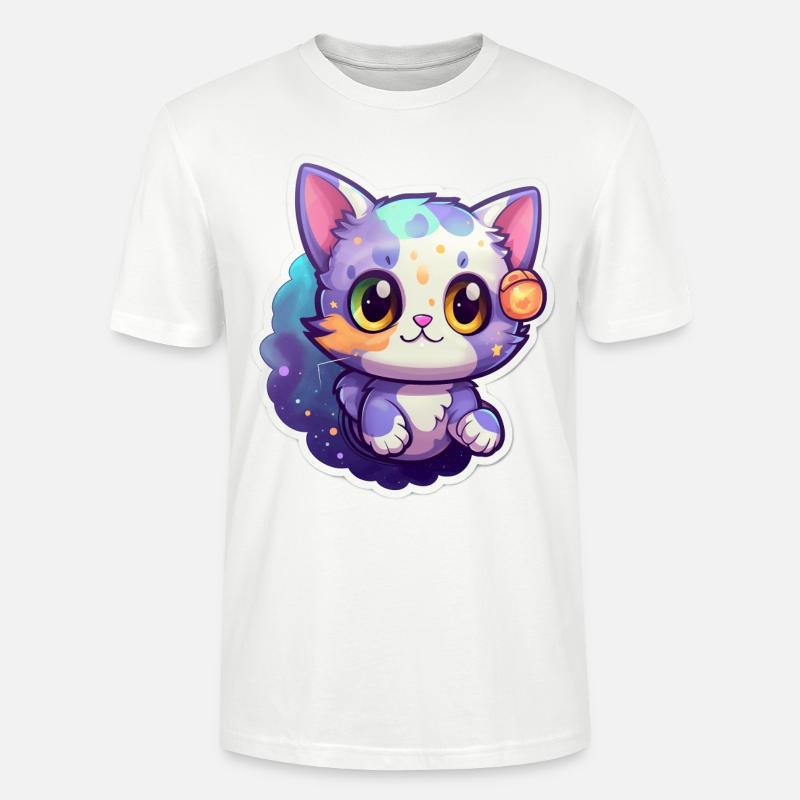 A cute space kitty - Stanley/Stella Unisex Bio-T-Shirt CRAFTER - Weiß