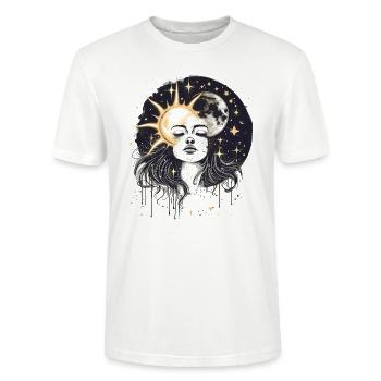 Spiritualité, Gaïa - T-shirt bio CRAFTER Stanley Stella Unisexe - blanc - Devant - Alina (178cm) & Michal (187cm)