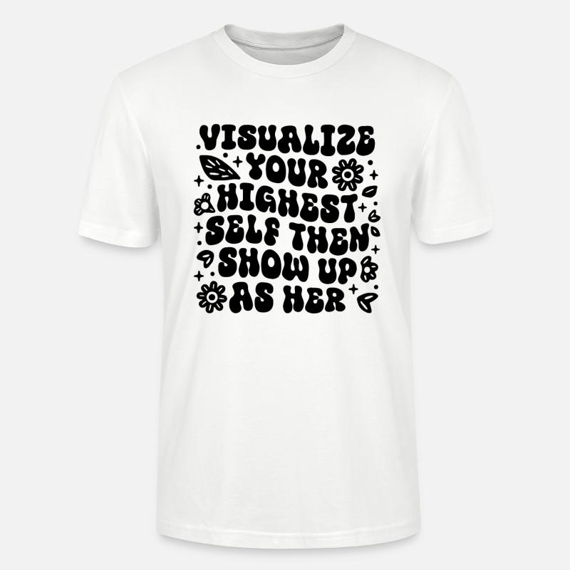 Visualiser loi de l’attraction affirmations - T-shirt bio CRAFTER Stanley Stella Unisexe - blanc