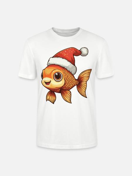 Goldfish Christmas Comic - Stanley/Stella CRAFTER Unisex Organic T-Shirt - white