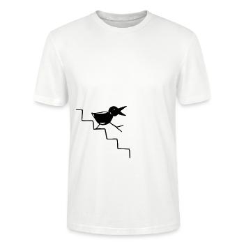 Oiseau descend les escaliers - T-shirt bio CRAFTER Stanley Stella Unisexe - blanc - Devant - Alina (178cm) & Michal (187cm)