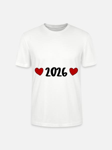 2026 Heart - Stanley/Stella CRAFTER Unisex Organic T-Shirt - white