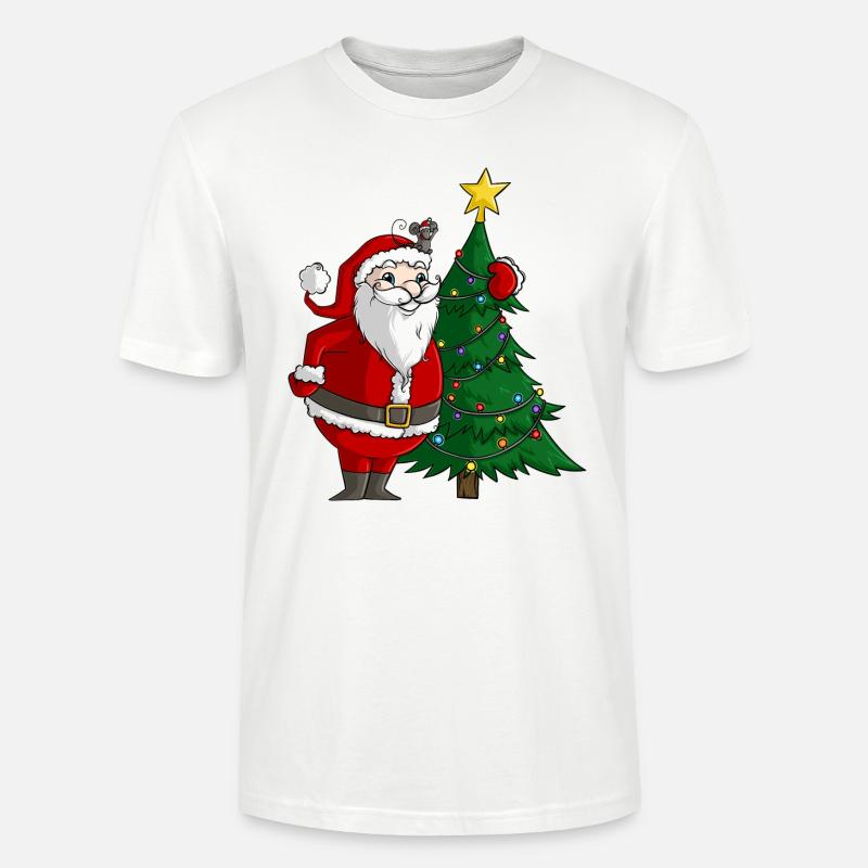 bande dessinée mignonne Père Noël - T-shirt bio CRAFTER Stanley Stella Unisexe - blanc