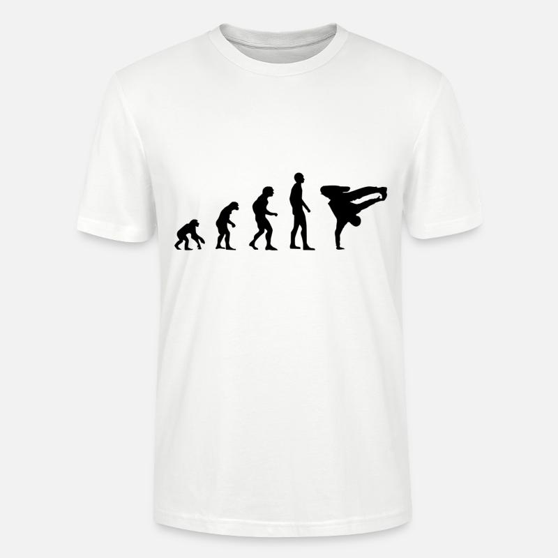 Breakdance Evolution Silhouette - Stanley/Stella CRAFTER Unisex Organic T-Shirt - white