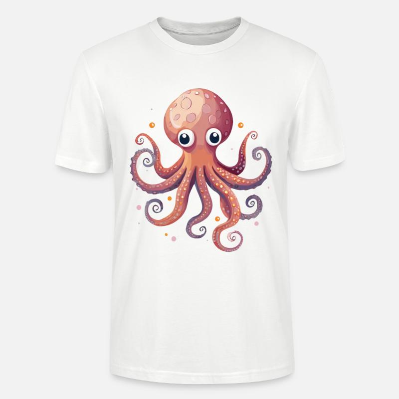 Pieuvre mignonne - T-shirt bio CRAFTER Stanley Stella Unisexe - blanc