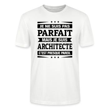 ARCHITECTE - T-shirt bio CRAFTER Stanley Stella Unisexe - blanc - Devant - Alina (178cm) & Michal (187cm)