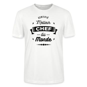 CERTIFIÉ MEILLEUR CHEF DU MONDE - T-shirt bio CRAFTER Stanley Stella Unisexe - blanc - Devant - Alina (178cm) & Michal (187cm)