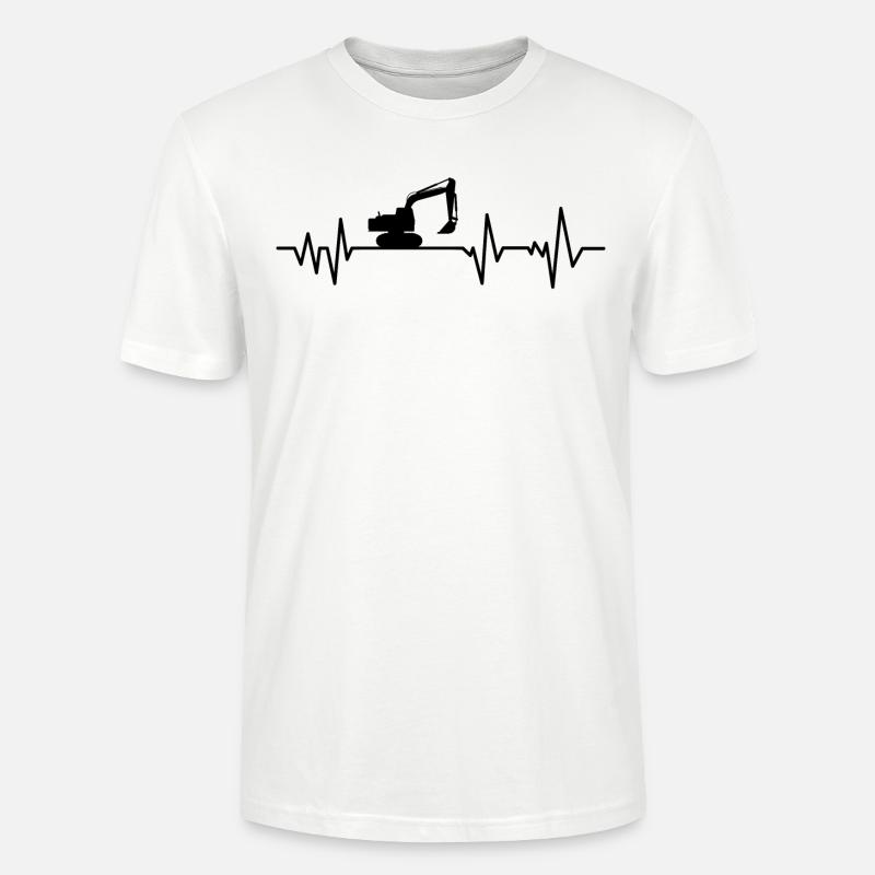 Bagger Baustelle Herzschlag - Stanley/Stella Unisex Bio-T-Shirt CRAFTER - Weiß