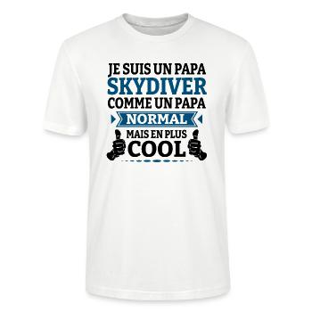 JE SUIS UN PAPA SKYDIVER - T-shirt bio CRAFTER Stanley Stella Unisexe - blanc - Devant - Alina (178cm) & Michal (187cm)