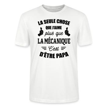 J'AIME LA MÉCANIQUE ET ÊTRE PAPA - T-shirt bio CRAFTER Stanley Stella Unisexe - blanc - Devant - Alina (178cm) & Michal (187cm)