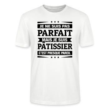 JE SUIS PÂTISSIER - T-shirt bio CRAFTER Stanley Stella Unisexe - blanc - Devant - Alina (178cm) & Michal (187cm)