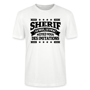 SHERIF LE SEUL LE VRAI - T-shirt bio CRAFTER Stanley Stella Unisexe - blanc - Devant - Alina (178cm) & Michal (187cm)