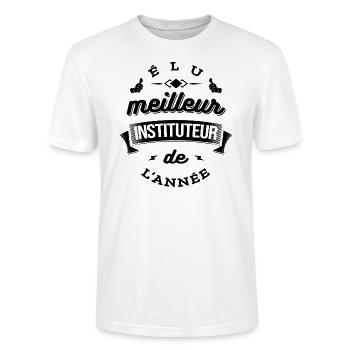 ÉLU MEILLEUR INSTITUTEUR DE L'ANNÉE - T-shirt bio CRAFTER Stanley Stella Unisexe - blanc - Devant - Alina (178cm) & Michal (187cm)